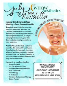 July 2026 WHOW Aesthetics summer newsletter cover