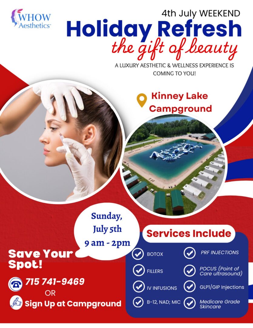 Holiday Refresh aesthetic and beauty services flyer